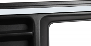 Radiator grille for square headlamps, black with grey painted edge